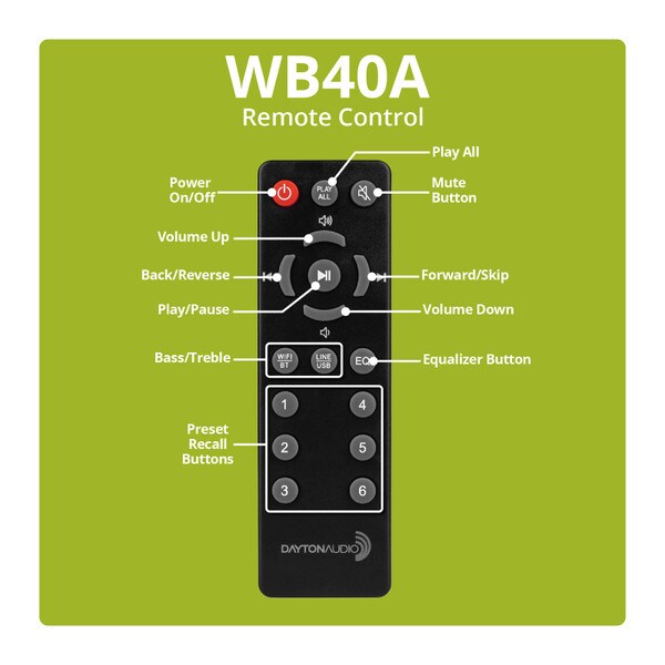 Main product image for Dayton Audio WB40A Wi-Fi Bluetooth Multi-Room 2x20W 300-3821